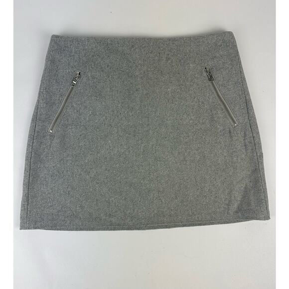 GAP Size 6 Gray Recycled Wool Mini Skirt Zip Pockets Y2K 2000s Preppy Chic Grey - Picture 7 of 7